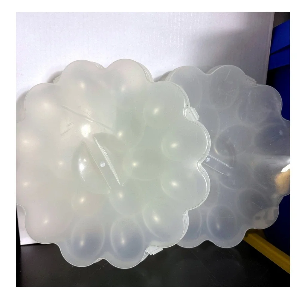 Set of 2 Stackable Deviled Egg Carriers 18 Slot Clear Plastic Trays with Lids